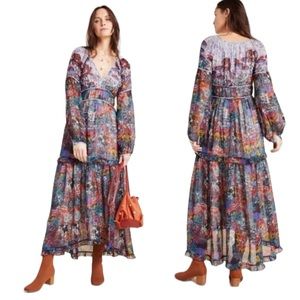 Maeve Annabella Tiered Maxi Dress 4 Floral Boho NWT